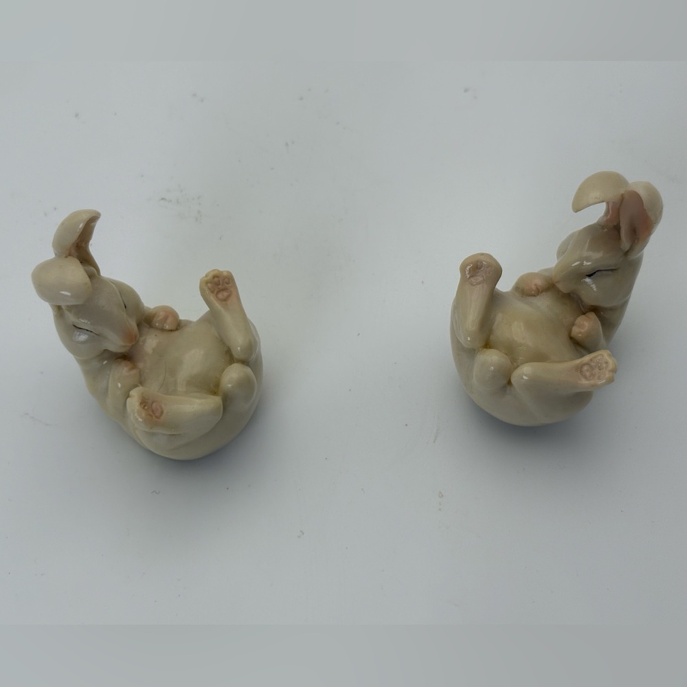 Pair of Adorable Vintage Cream Bunnies